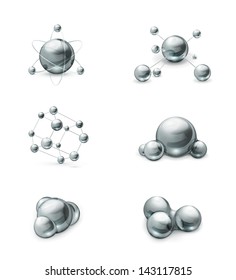 molecule icon vector set