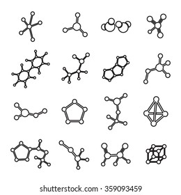 Molecule icon vector set