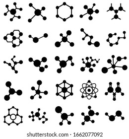 Molecule Icon vector set isolated on white background. chemistry illustration sign collection. scientific symbol.