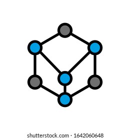 Molecule icon vector sign and symbol on trendy style
