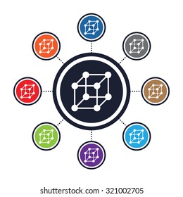 Molecule icon for web and mobile