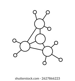 Molekül-Symbol auf weißem Hintergrund, Vektorgrafik