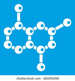 Molecule icon white isolated on blue background vector illustration