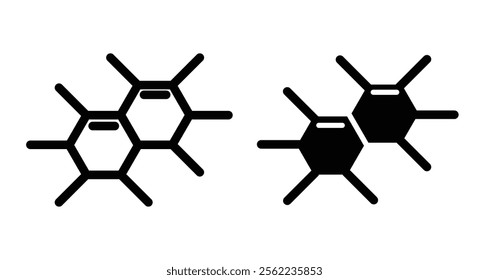 Molecule Icons pack in outlined and flat versions