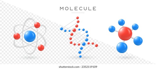 Molecule icons. Science and Chemistry symbols. Vector illustration