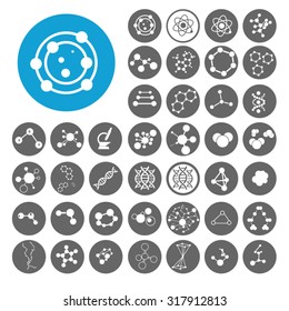 Molecule icons set. Illustration EPS10