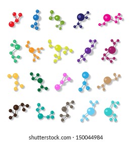 Molecule Icons Set - Isolated On White Background - Vector Illustration, Graphic Design Useful For Your Design. Molecule Logo