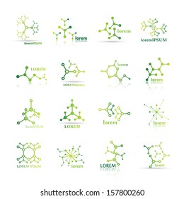 Molecule Icons Set - Isolated On White - Vector Illustration, Graphic Design Useful For Your Design 