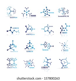 Molecule Icons Set - Isolated On White - Vector Illustration, Graphic Design Useful For Your Design