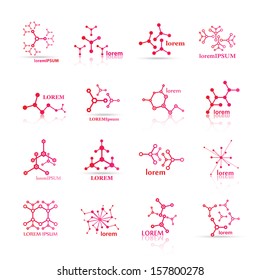 Molecule Icons Set - Isolated On White - Vector Illustration, Graphic Design Useful For Your Design 