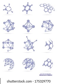 Molecule Icons Set  isolated on white background, vector Illustration