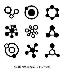 Molecule Icons Set Isolated On White Background. Vector illustration