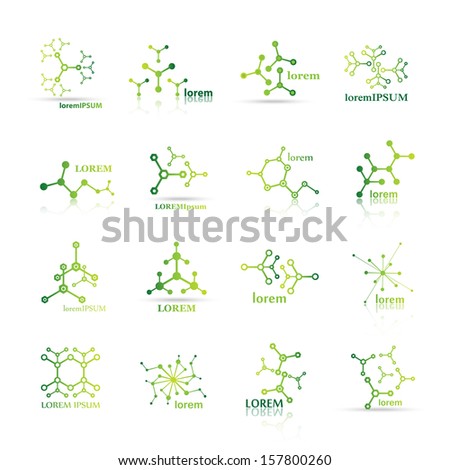 Molecule Icons Set - Isolated On White - Vector Illustration, Graphic Design Useful For Your Design 