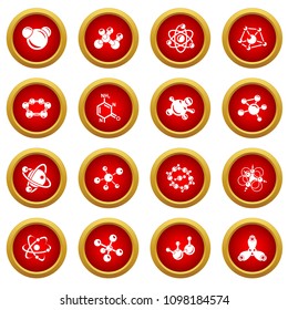 Molecule icons set. Simple illustration of 16 molecule vector icons for web