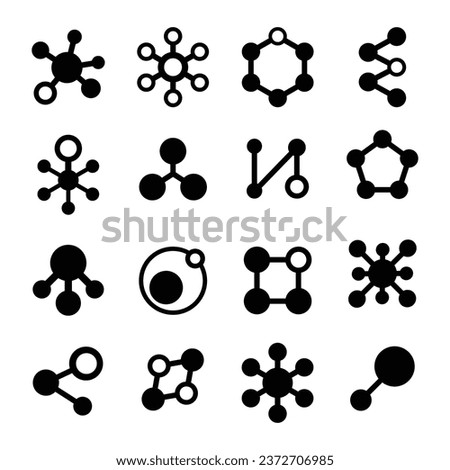 Molecule Icons Set vector illustration Isolated On White Background