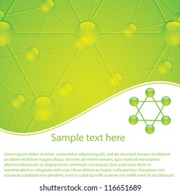 Molecule illustration green background