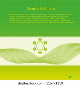 Molecule illustration green background