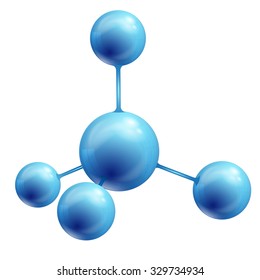 molecule illustration over blue background 