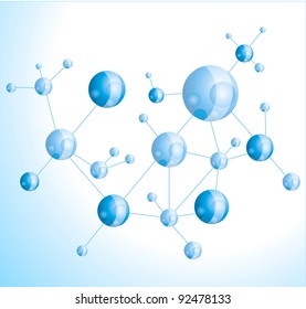 molecule illustration over blue background
