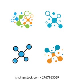 Vektorsymbol-Vorlage und Symbol der Molekül-Illustration