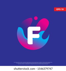 molecule initial f letter icon. modern logo, template design