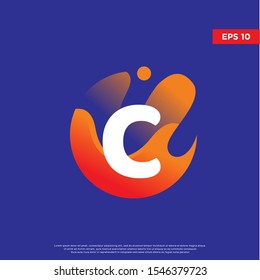 molecule initial letter c icon. modern logo, template design