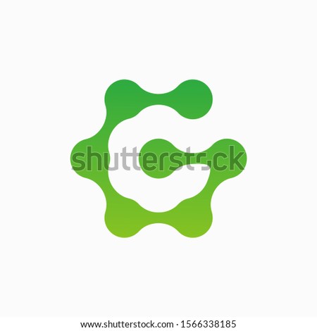 Molecule Initial Letter G Logo Design Inspiration Vector Illustration. Technology logo in the form of atoms. network connection icon, share symbol design - vector