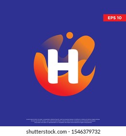 molecule initial letter h icon. modern logo, template design
