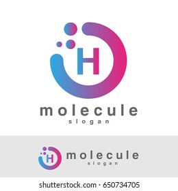 molecule initial Letter H Logo design