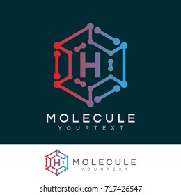 molecule initial Letter H Logo design