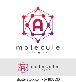 molecule initial Letter A Logo design