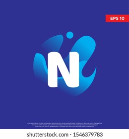 molecule initial letter n icon. modern logo, template design