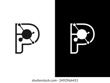 Molecule Initial Letter P Logo Vector Design.