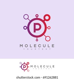 molecule initial Letter P Logo design