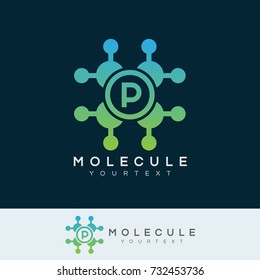 molecule initial Letter P Logo design