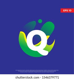 molecule initial letter q icon. modern logo, template design