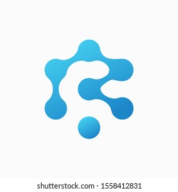 Molecule Initial Letter R Logo Design Inspiration Vector Illustration. Technology logo in the form of atoms. network connection icon, share symbol design - vector