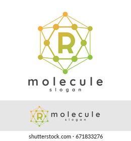 molecule initial Letter R Logo design
