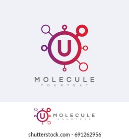 molecule initial Letter U Logo design
