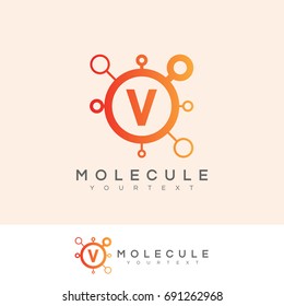 molecule initial Letter V Logo design