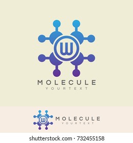 molecule initial Letter W Logo design