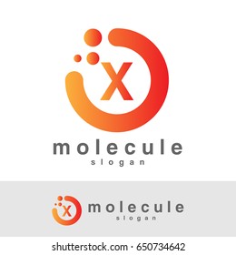 molecule initial Letter X Logo design