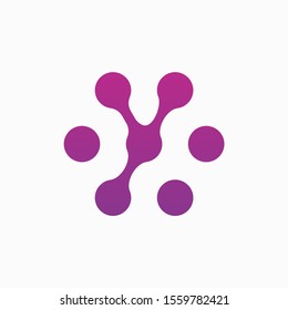 Molecule Initial Letter Y Logo Design Inspiration Vector Illustration. Technology logo in the form of atoms. network connection icon, share symbol design - vector
