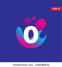 molecule initial number 0 icon. modern logo, template design