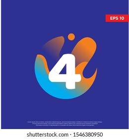molecule initial number 4 icon. modern logo, template design