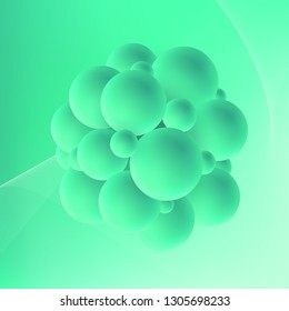 Molecule isolated on background. 3D concept illustration. Vector template. - Vector 