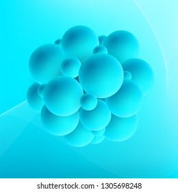 Molecule isolated on background. 3D concept illustration. Vector template. - Vector 
