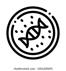 Molecule In Lab Glass Test Ware Biomaterial Vector Icon Thin Line. Contour Illustration