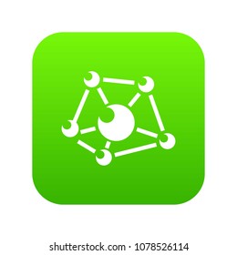 Molecule lab icon green vector isolated on white background