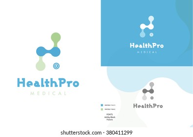 Molecule letter H, Medical logo design , Health icon, vector design